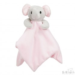 Soft Touch BC36 Knuffeldoekje Olifantje Roze/grijs.