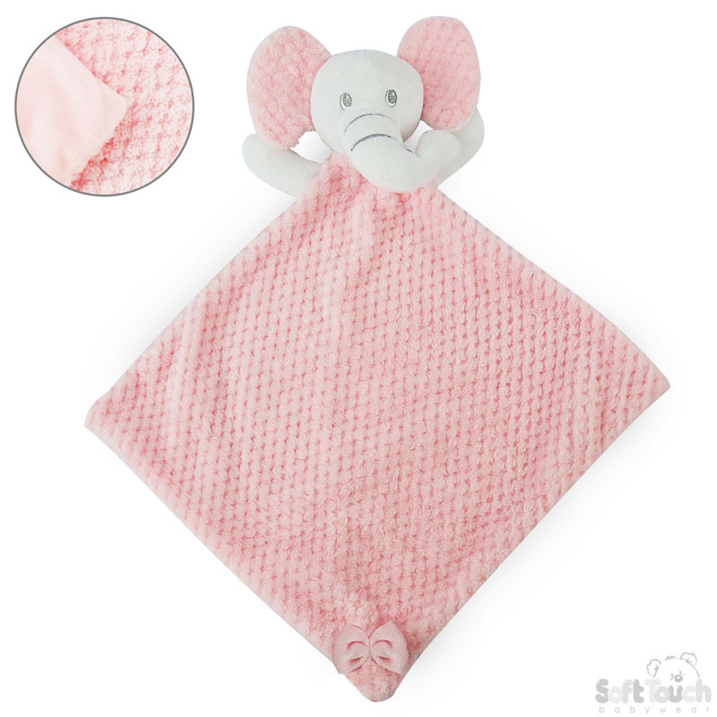 Soft Touch BC48 Knuffeldoekje Olifant Roze met knisperoren .