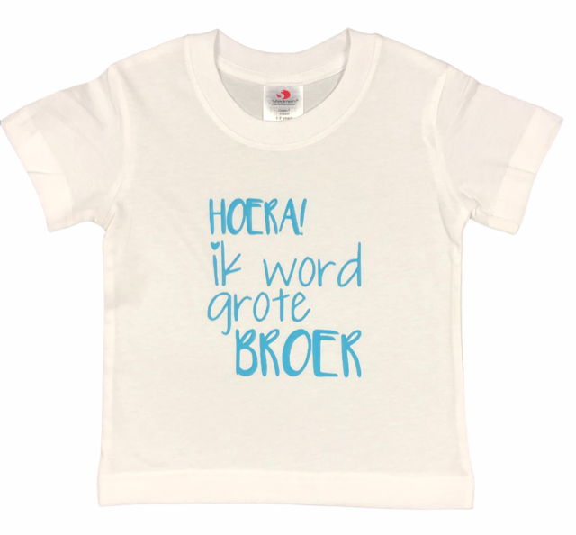 T-shirt wit “Grote broer/zus”., foto 2 van 3