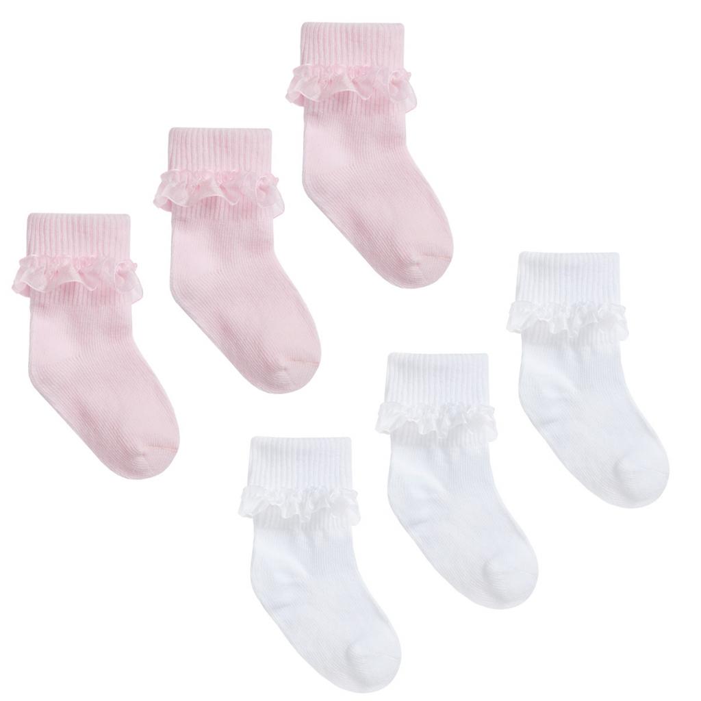 Tick Tock 3-pack Sokjes met kant Wit & Roze. € 1,95 per paar, foto 2 van 2